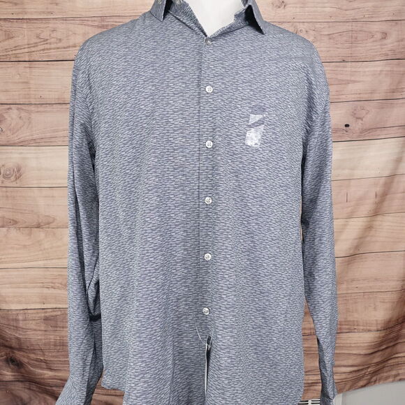 NWT VAN HEUSEN SLIM FIT 4-WAY STRETCH ASPHALT POLYESTER SHIRT 18-18.5 36/37 2XL - Picture 4 of 10